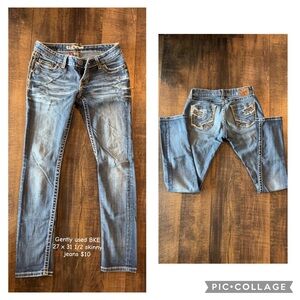 BKE Blue Skinny Jeans Distressed Vintage Look